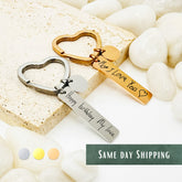 Personalized Heart Keychain • Heart Shape Keychain • Handwriting Engraving • Heart Keychain • Gift for Boyfriend, Girlfriend, Husband gift